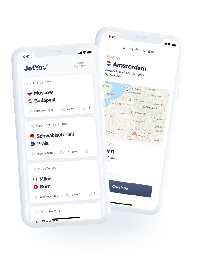 Visualisation of JetYou Mobile App